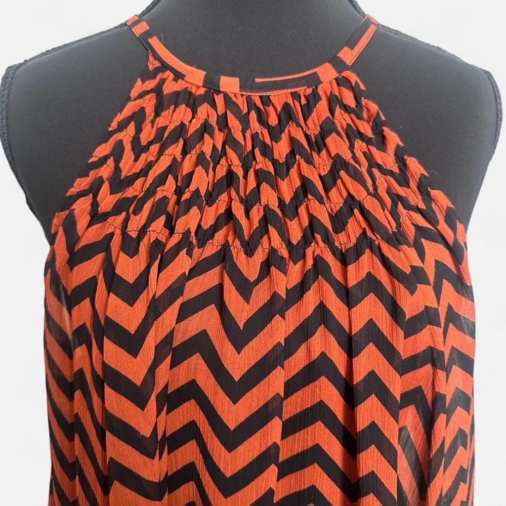 H&M Rust and Black Chevron Mini Tunic Dress | Size M/L - Picture 5 of 6